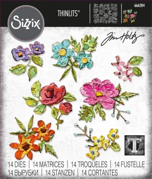 Brushstroke Flowers Mini Die Set Tim Holtz 666284