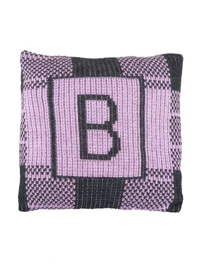 BUFFALO CHECK & INITIAL PILLOW