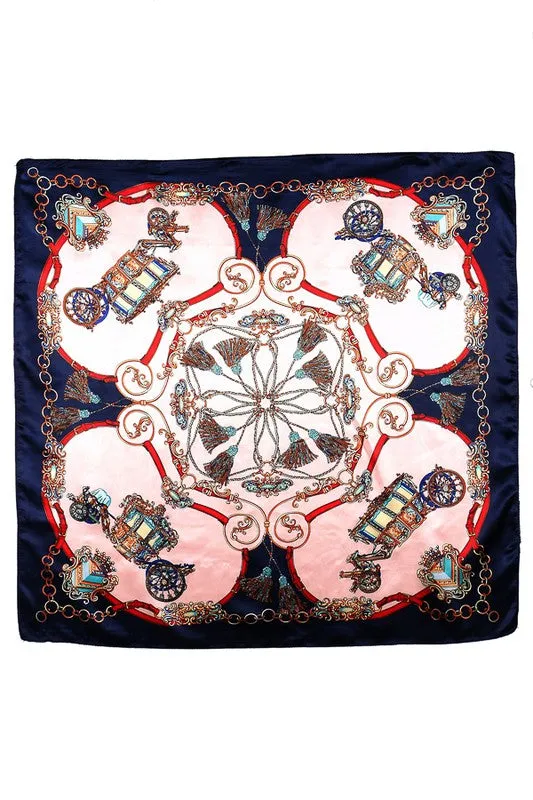 CapZone Royalty Horse & Carriage Silky Square Scarf