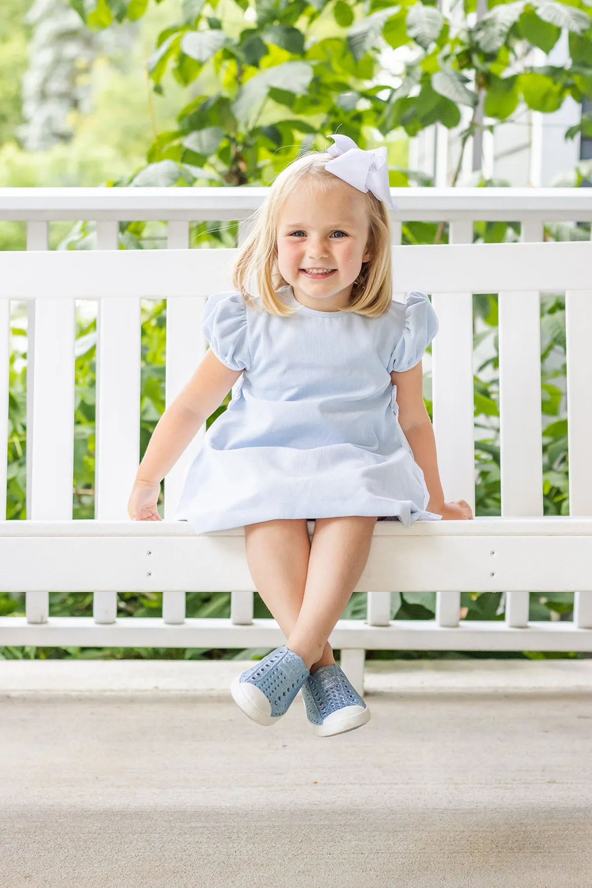 Cece Dress | Light Blue with Bows