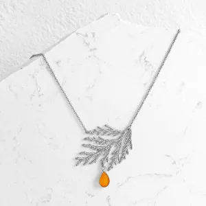 Cedar and Carnelian Necklace