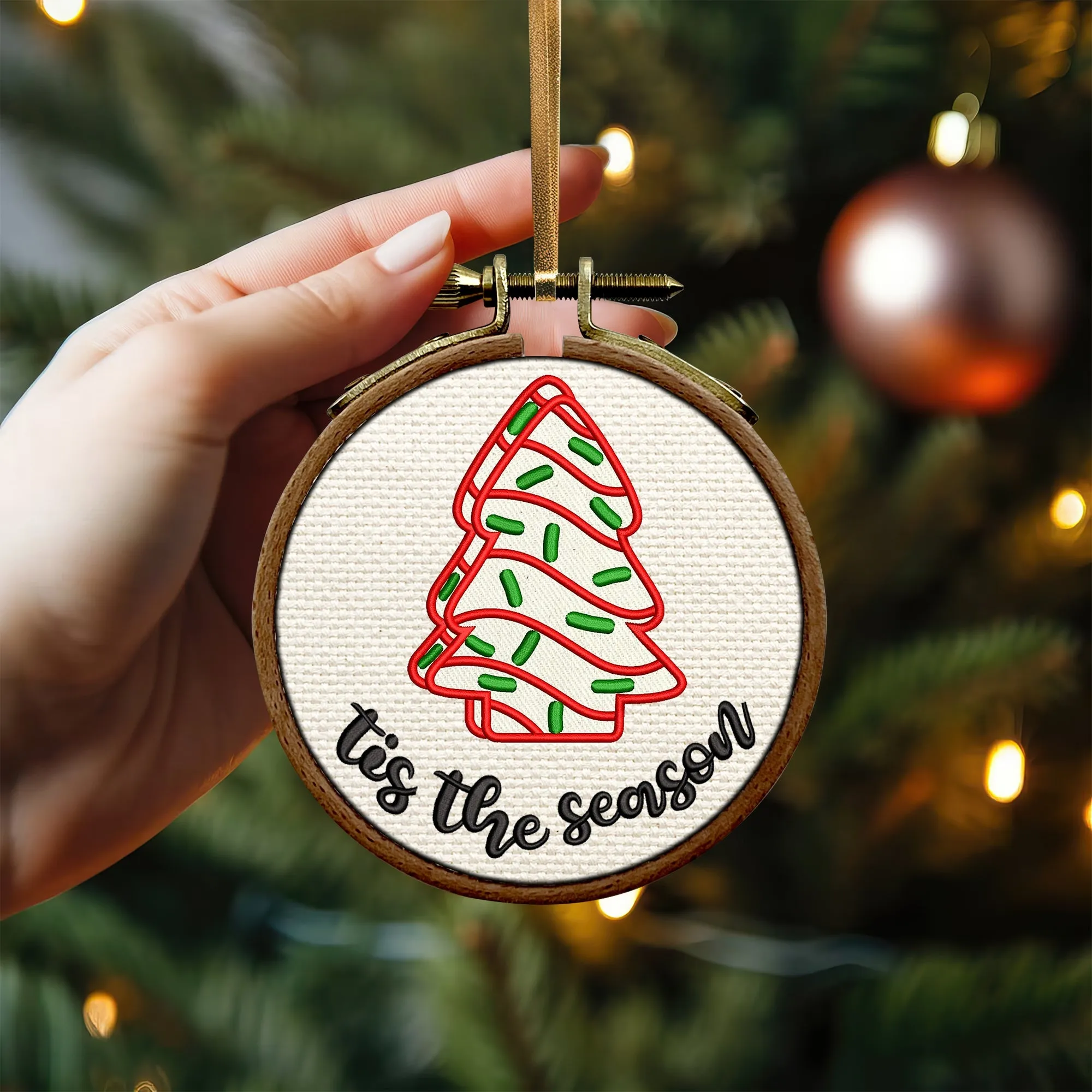 Christmas Tree Embroidered Christmas Ornaments