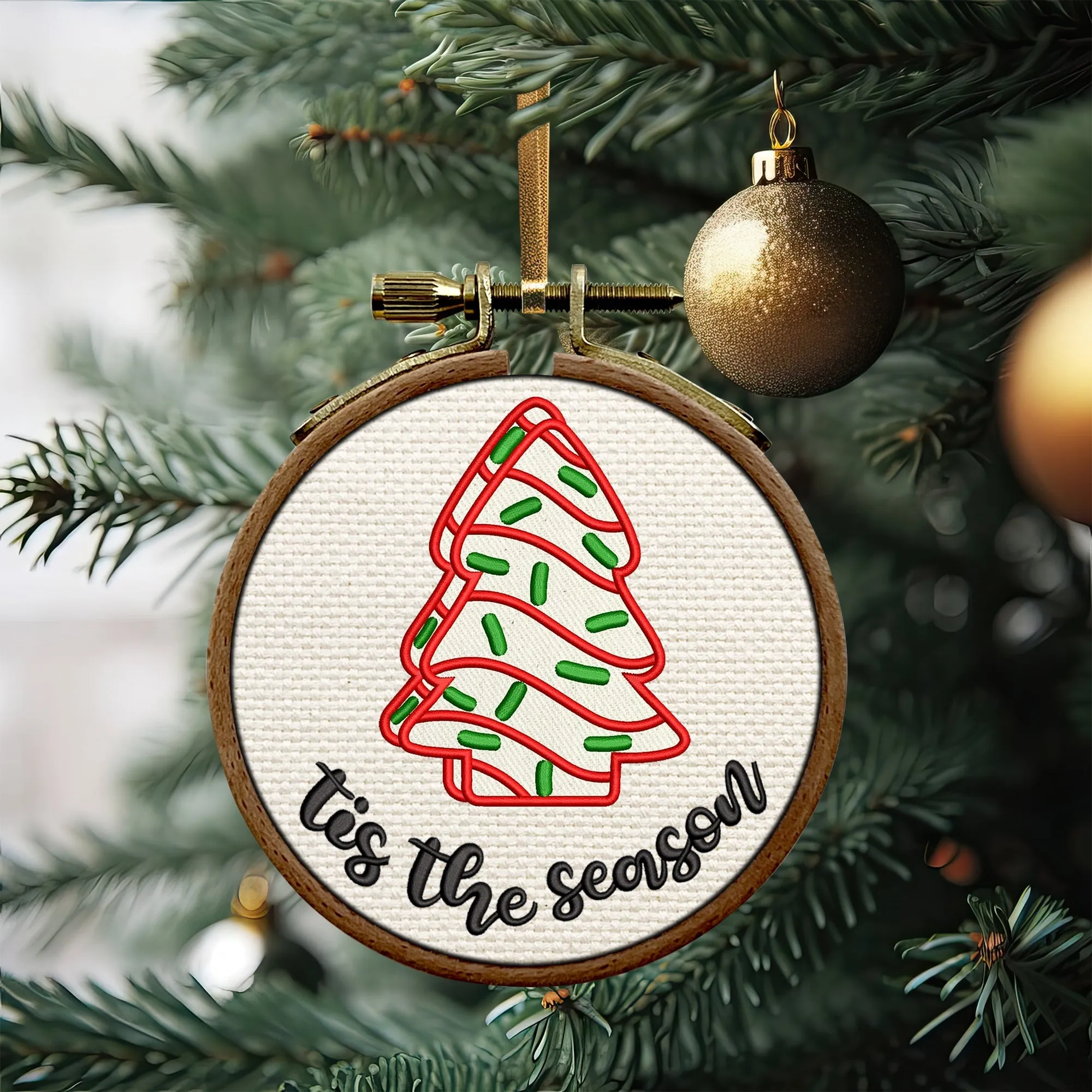 Christmas Tree Embroidered Christmas Ornaments