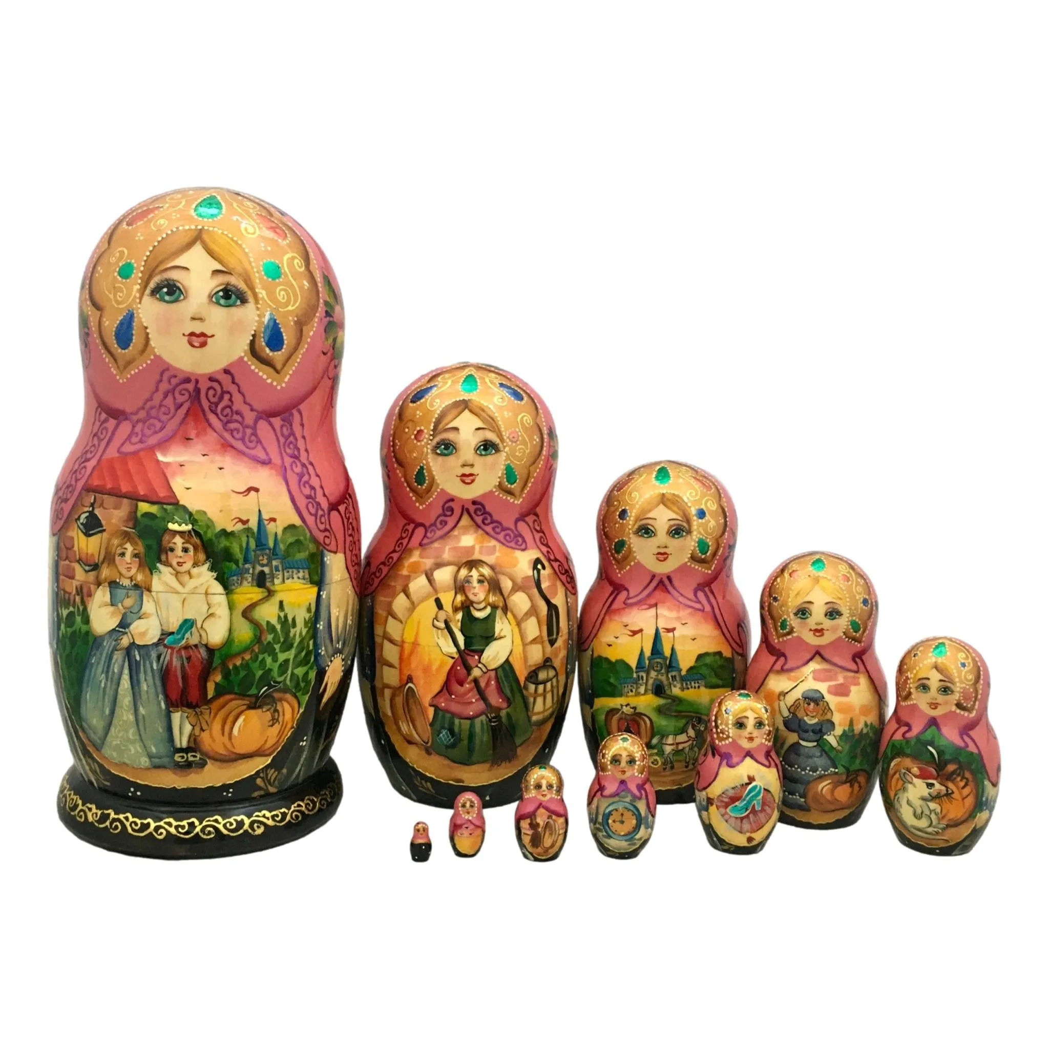 Cinderella 10 Piece Nesting Dolls Russian Fairytale Storyteller for Kids