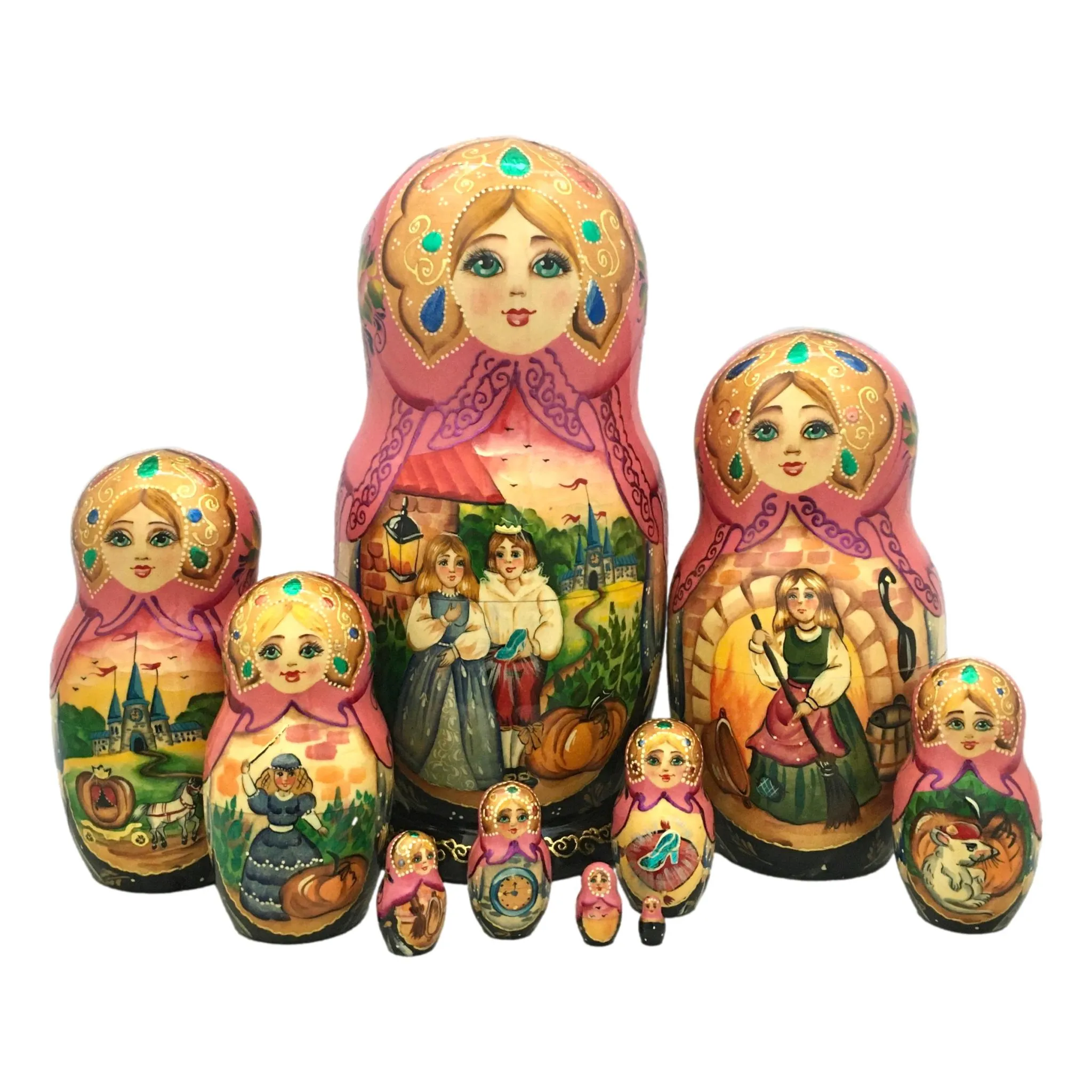 Cinderella 10 Piece Nesting Dolls Russian Fairytale Storyteller for Kids
