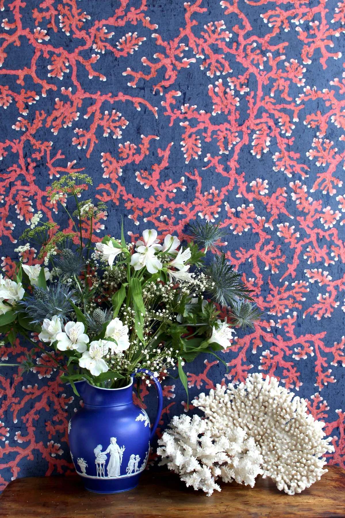 coral cork wallpaper