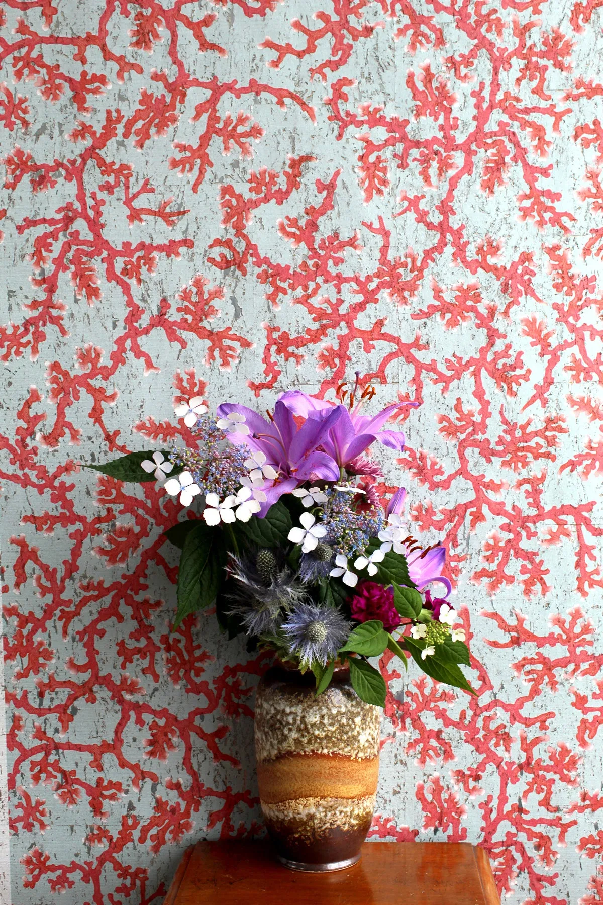 coral cork wallpaper