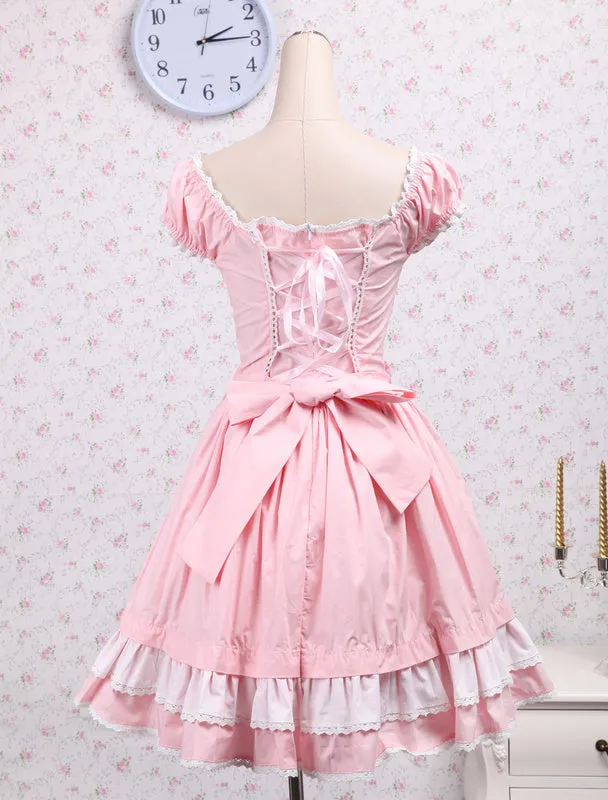 Cotton Pink Bow Lolita Dress