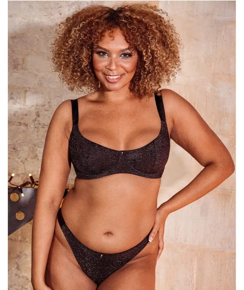 Curvy Kate All Night Scooped Balcony Bra - Black Multi