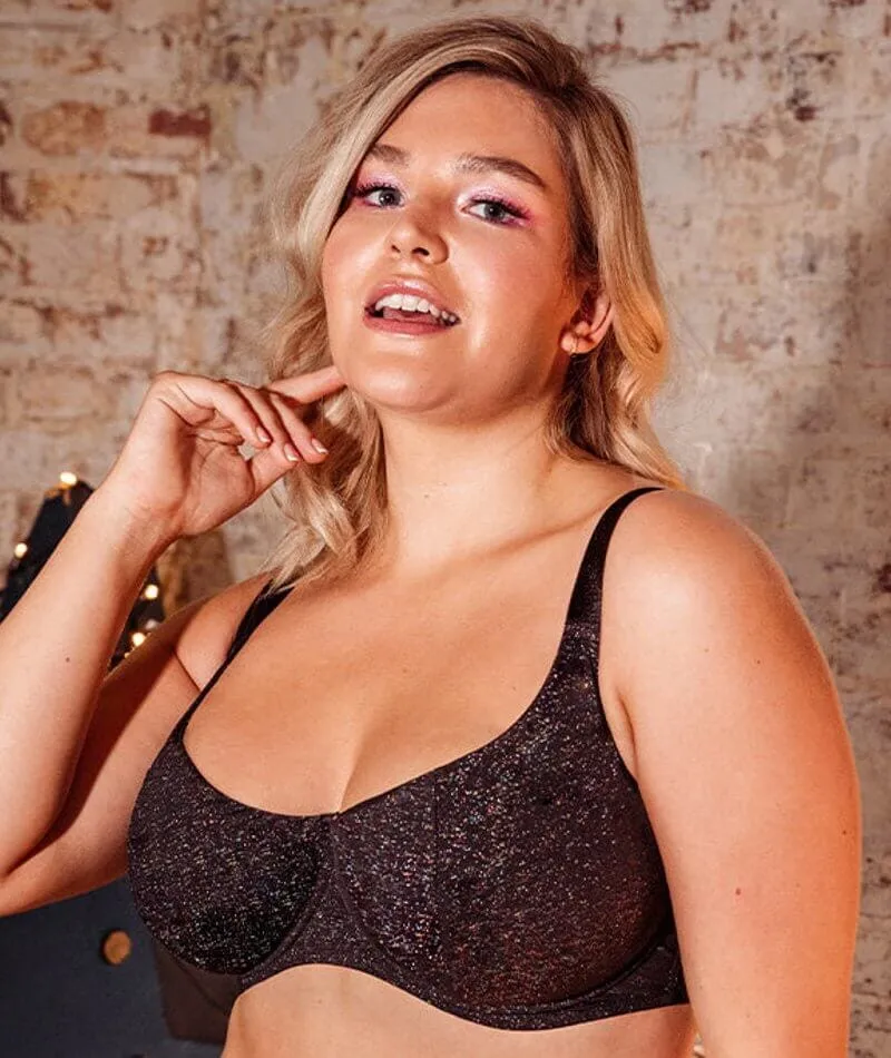 Curvy Kate All Night Scooped Balcony Bra - Black Multi