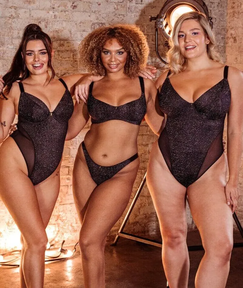 Curvy Kate All Night Scooped Balcony Bra - Black Multi