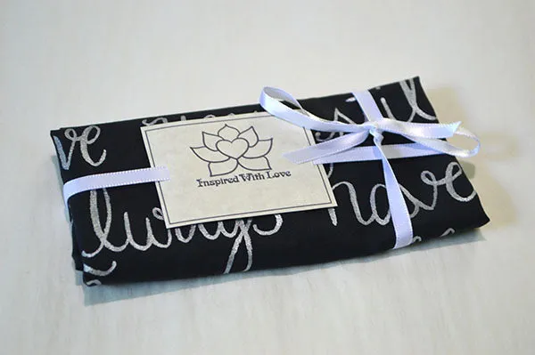 Custom 100% Classic Cotton Hand-painted Script Black Pocket Square - Made to Order