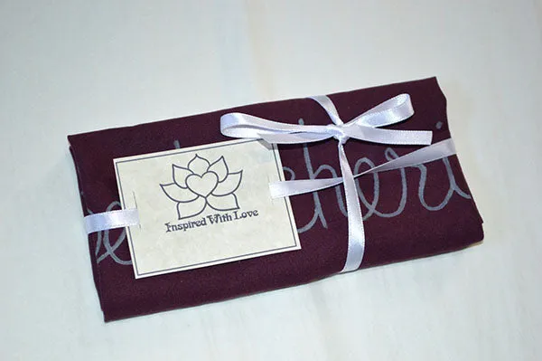Custom 100% Classic Cotton Hand-painted Script Burgundy Pocket Square - Made to Order