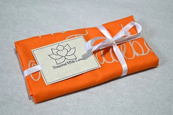 Custom 100% Classic Cotton Hand-painted Script Orange Pocket Square - Made to Order