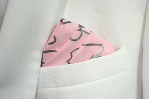 Custom 100% Classic Cotton Hand-painted Script Pink Pocket Square - Made to Order
