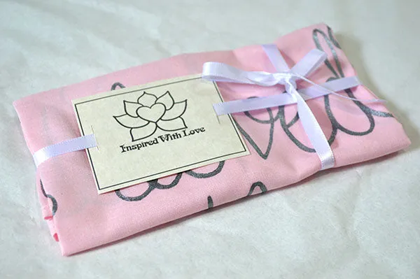 Custom 100% Classic Cotton Hand-painted Script Pink Pocket Square - Made to Order