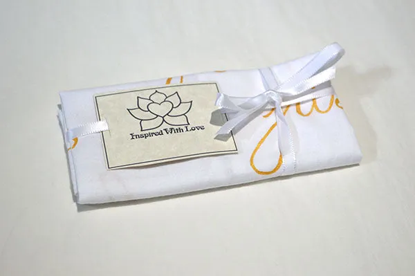 Custom 100% Classic Cotton Hand-painted Script White Pocket Square - Made to Order