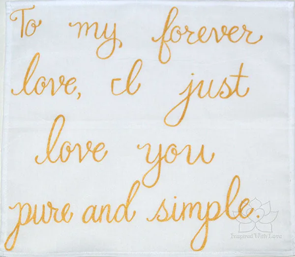 Custom 100% Classic Cotton Hand-painted Script White Pocket Square - Made to Order