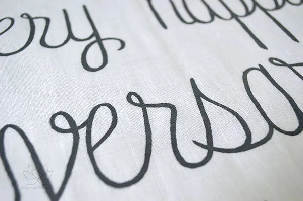 Custom 100% Linen Hand-painted Script White Pocket Square - Made to Order
