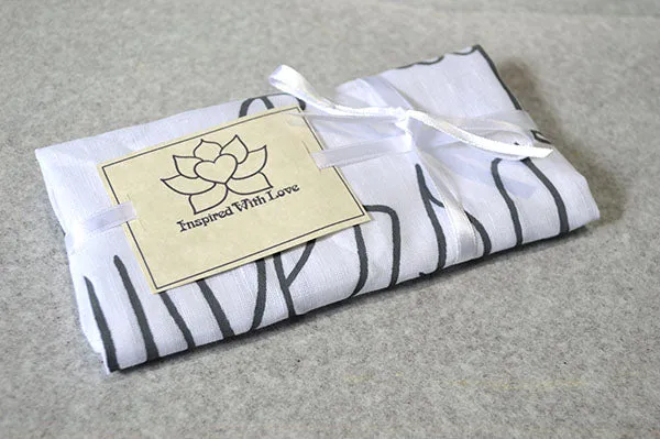 Custom 100% Linen Hand-painted Script White Pocket Square - Made to Order