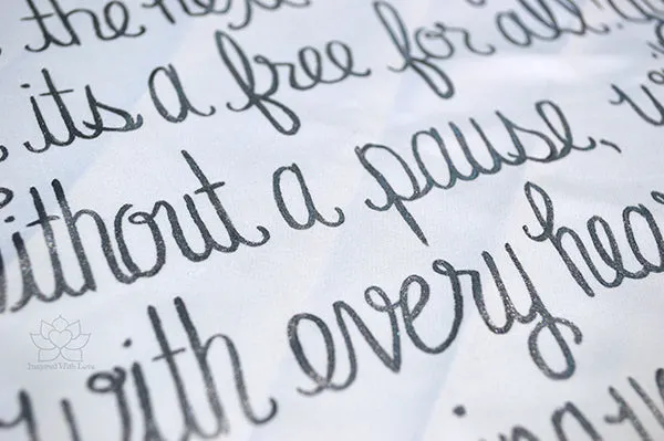 Custom 100% Luxury Premium Cotton Hand-painted Script White Pocket Square - Made to Order
