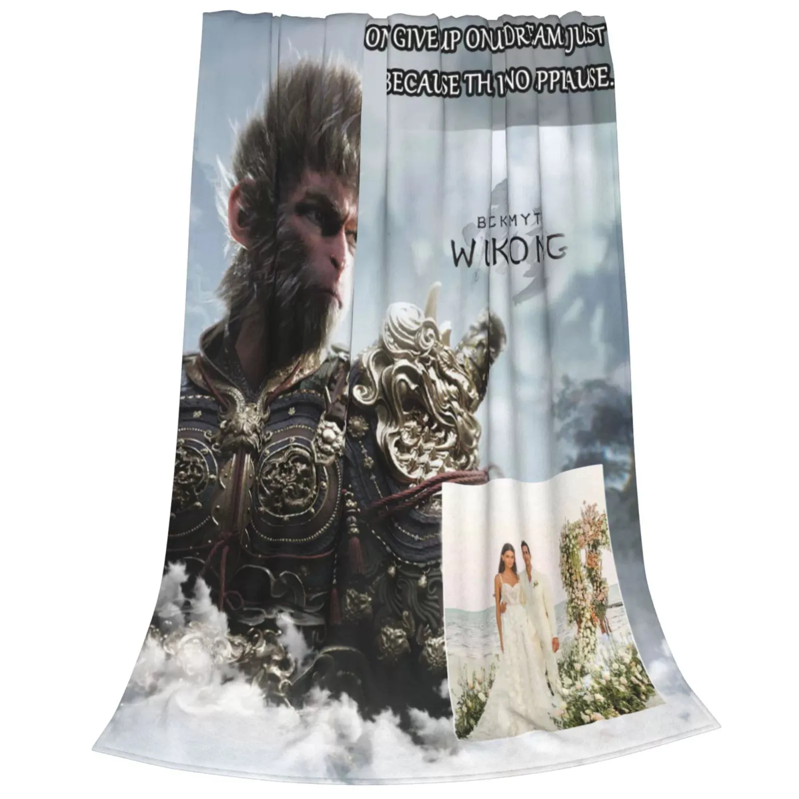 Custom Black Wukong Personalized Fleece Blanket 03