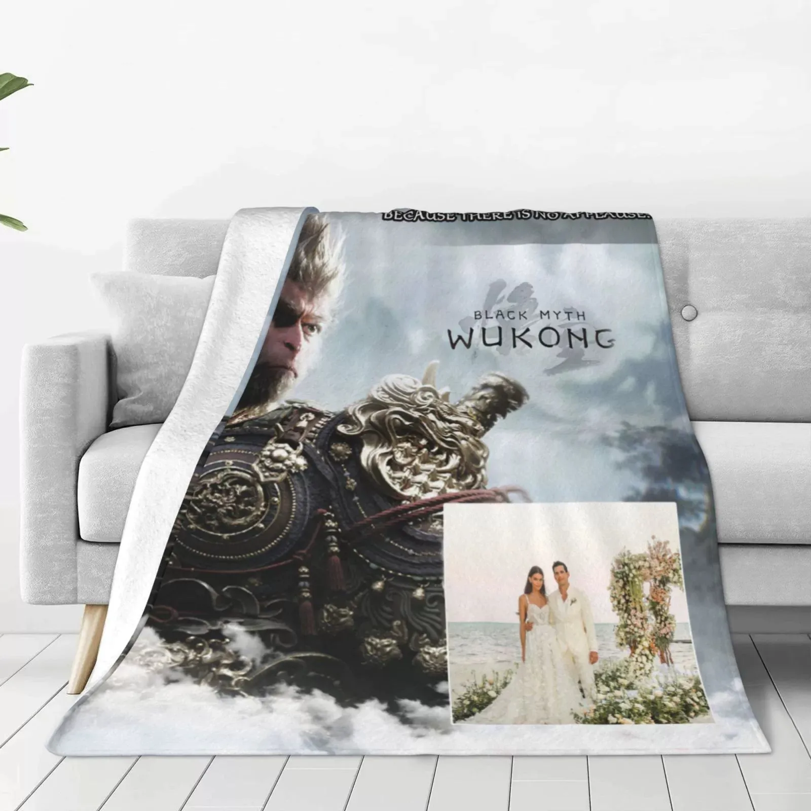 Custom Black Wukong Personalized Fleece Blanket 03
