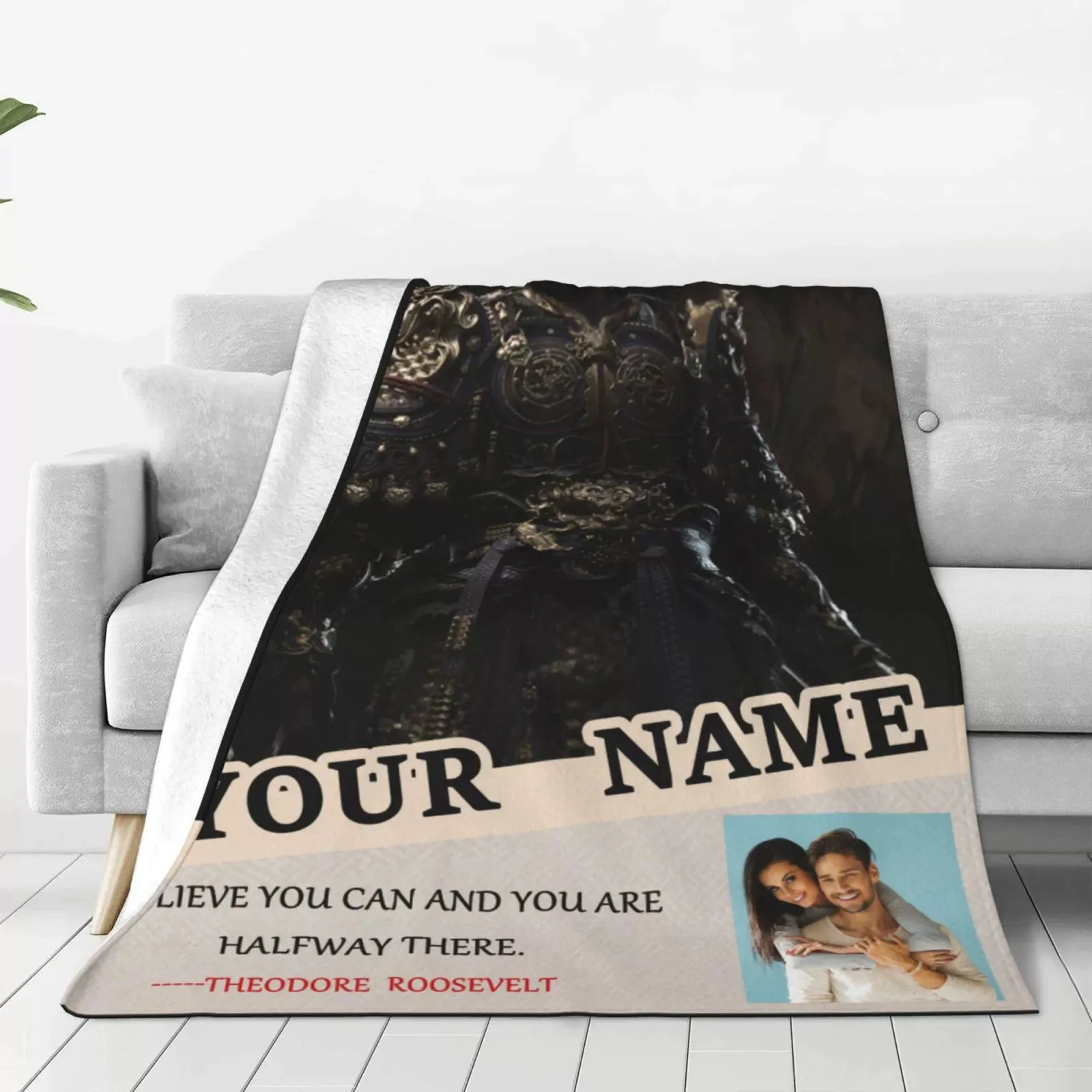 Custom Black Wukong Personalized Wool Blanket