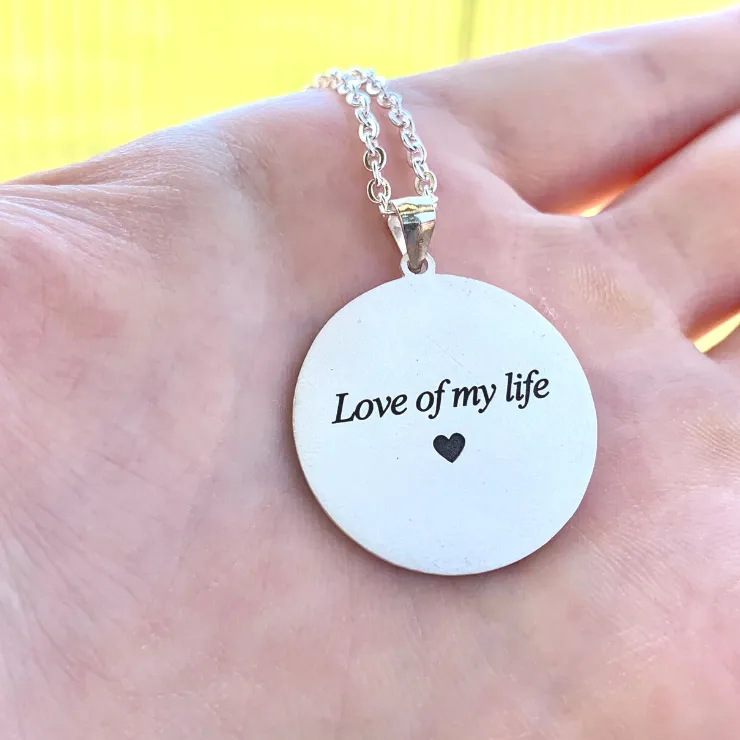 Custom Circle Photo Necklace