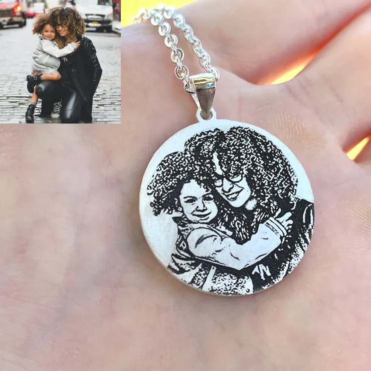 Custom Circle Photo Necklace