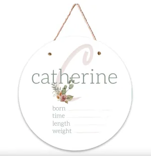 Custom Cowgirl Birth Stat Wall Hanger