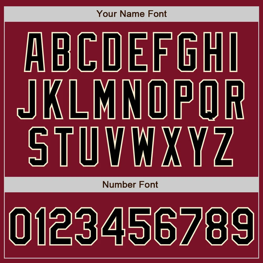 Custom Crimson Black-Cream Authentic Split Fashion Baseball Jersey