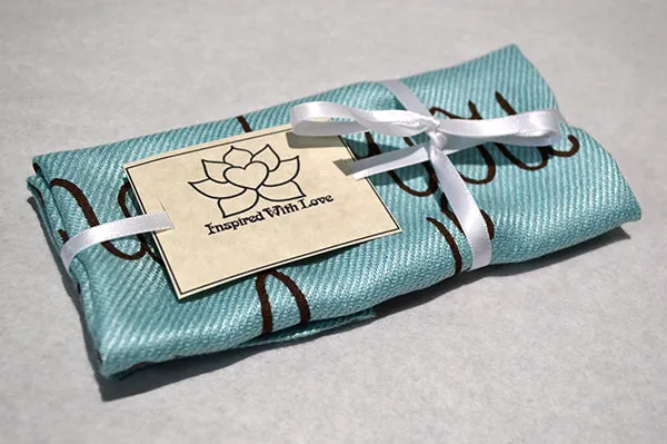 Custom Hand-painted Script Baby Blue Pocket Square - Made to Order