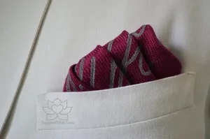 Custom Hand-painted Script Burgundy Pocket Square - Made to Order