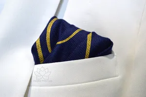 Custom Hand-painted Script Navy Pocket Square - Made to Order