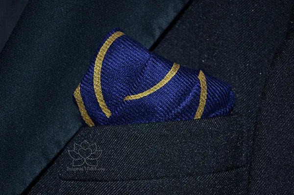 Custom Hand-painted Script Navy Pocket Square - Made to Order