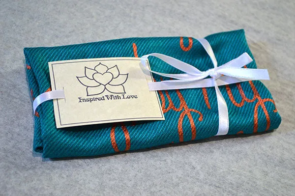 Custom Hand-painted Script Teal Pocket Square - Made to Order