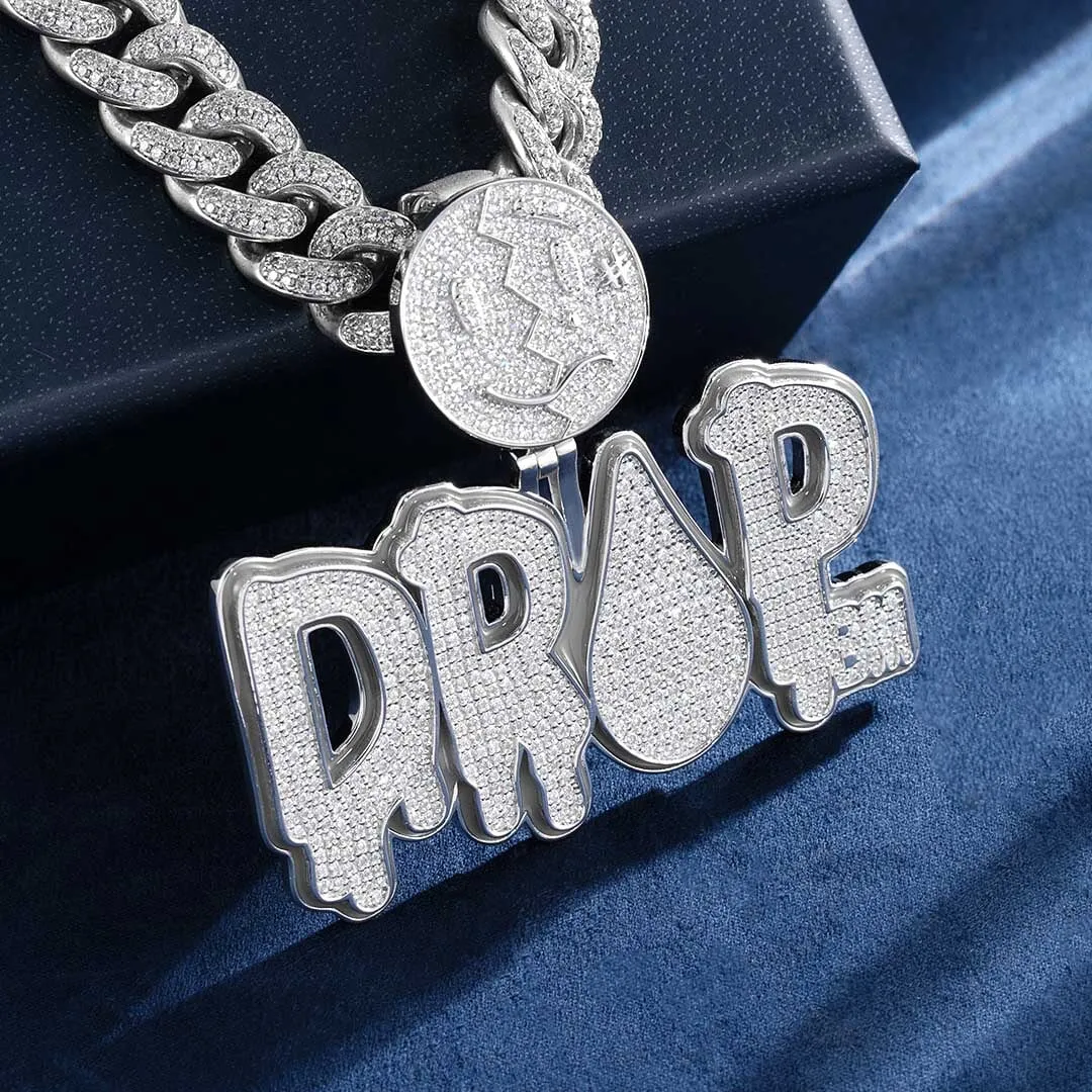 Custom Moissanite Diamond Letters Glow In The Dark Pendant Deposit (Non-refundable)