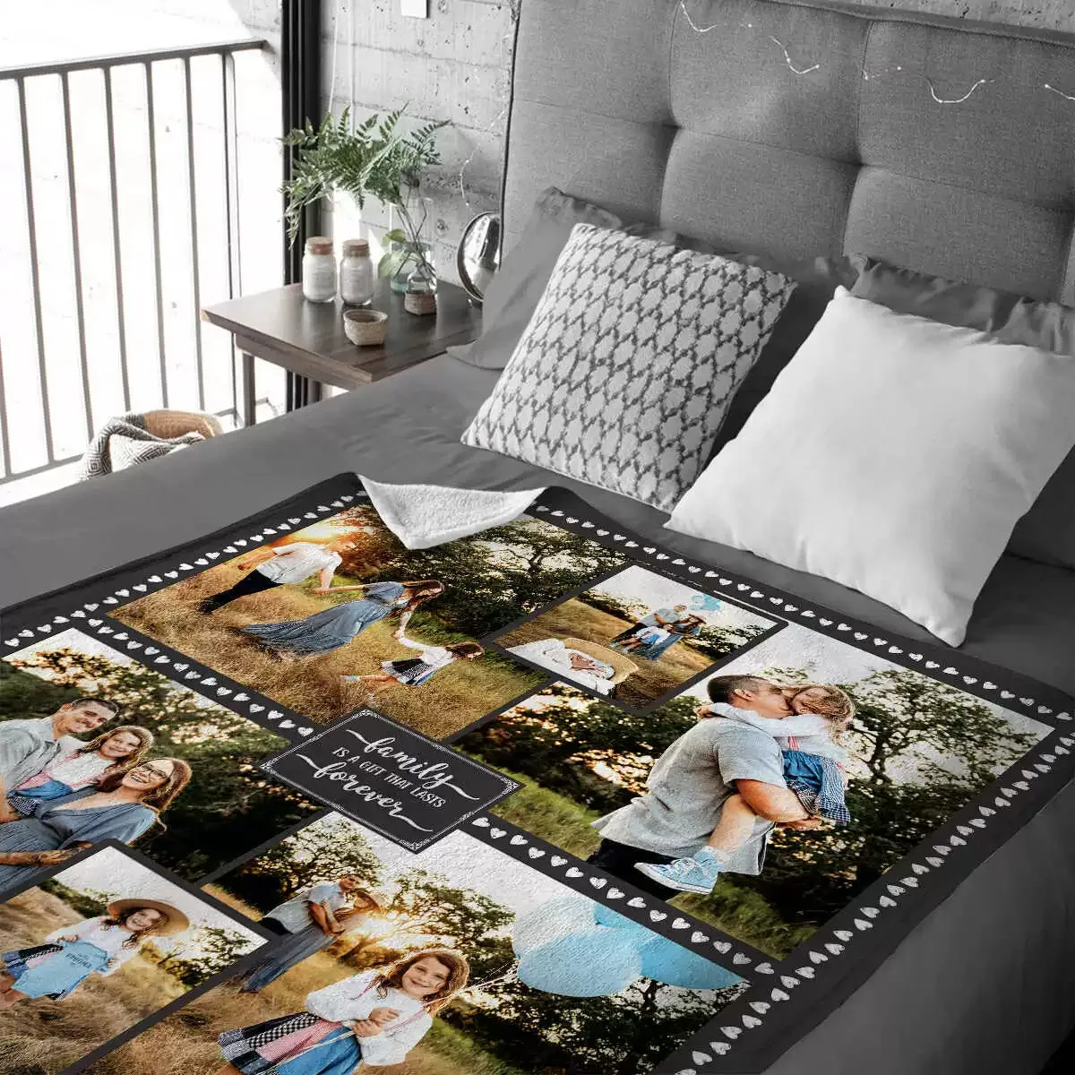 Custom Personalized Photo Blanket Family Collage Blanket