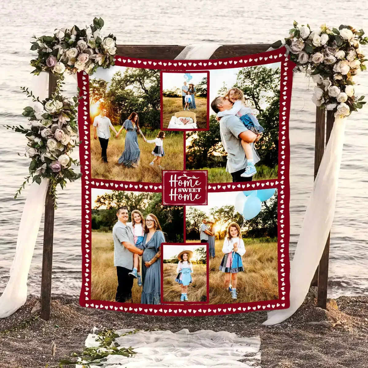 Custom Personalized Photo Blanket Family Collage Blanket