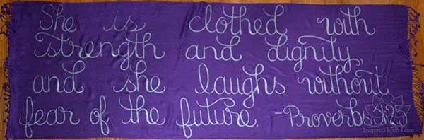 Custom Proverbs 31:25 She is clothed with strength and dignity shawl - Inspired With Love