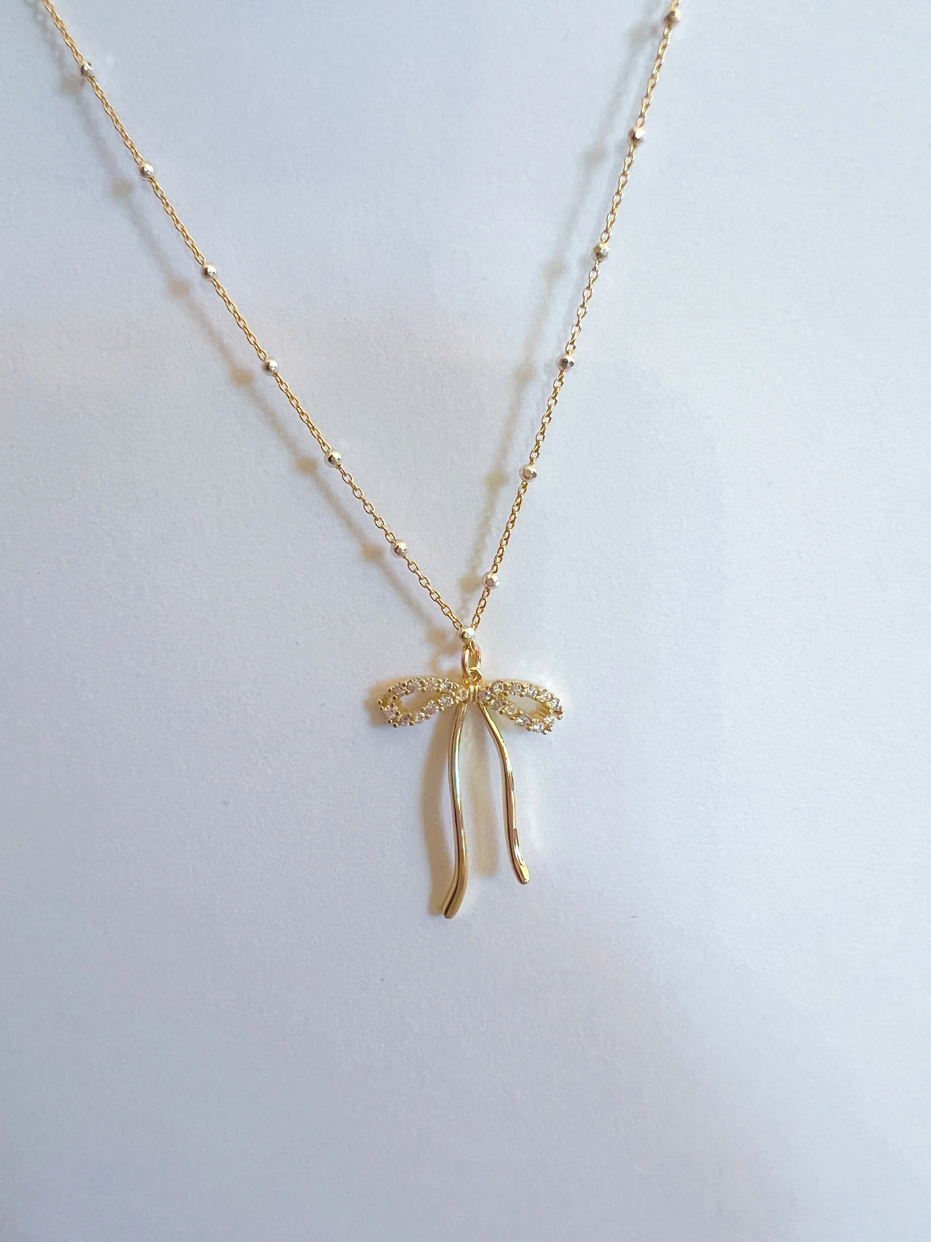 CZ Bow Necklace