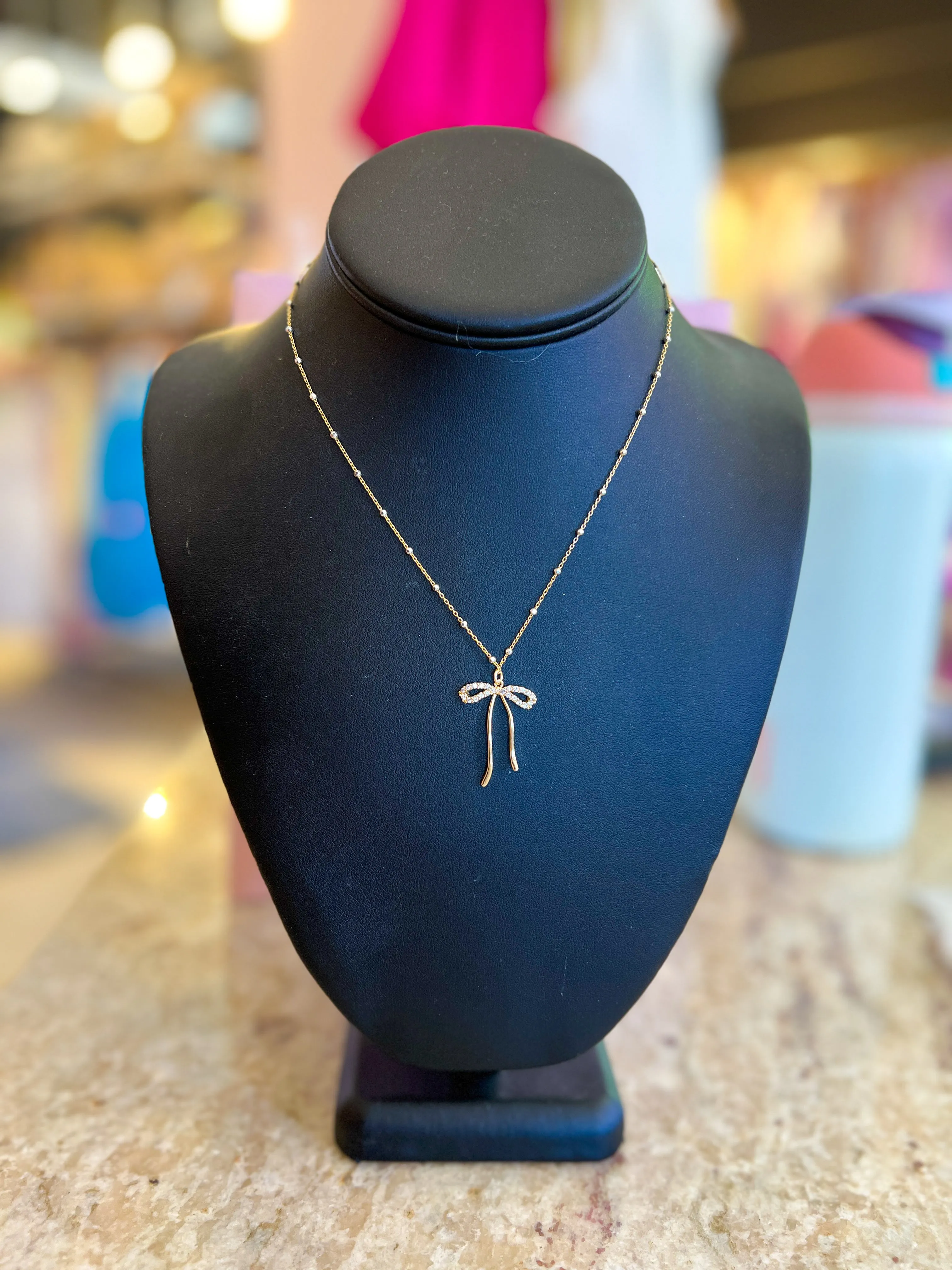 CZ Bow Necklace