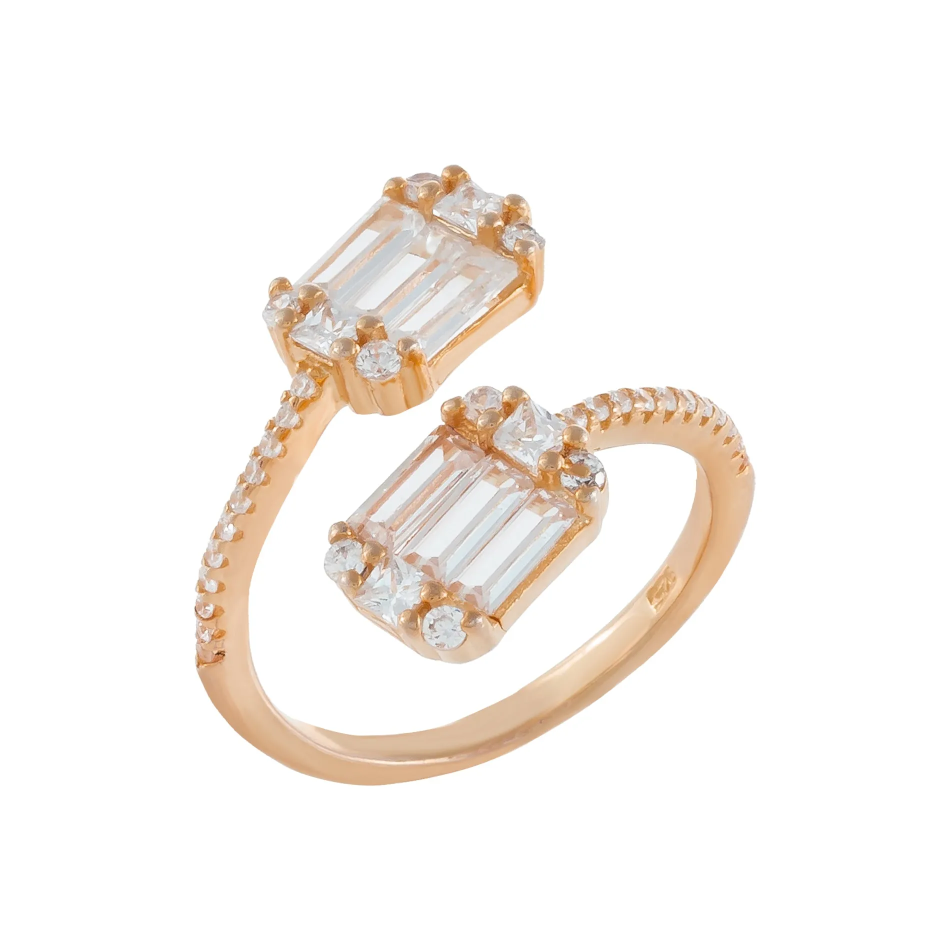 Dainty Baguette Wrap Ring