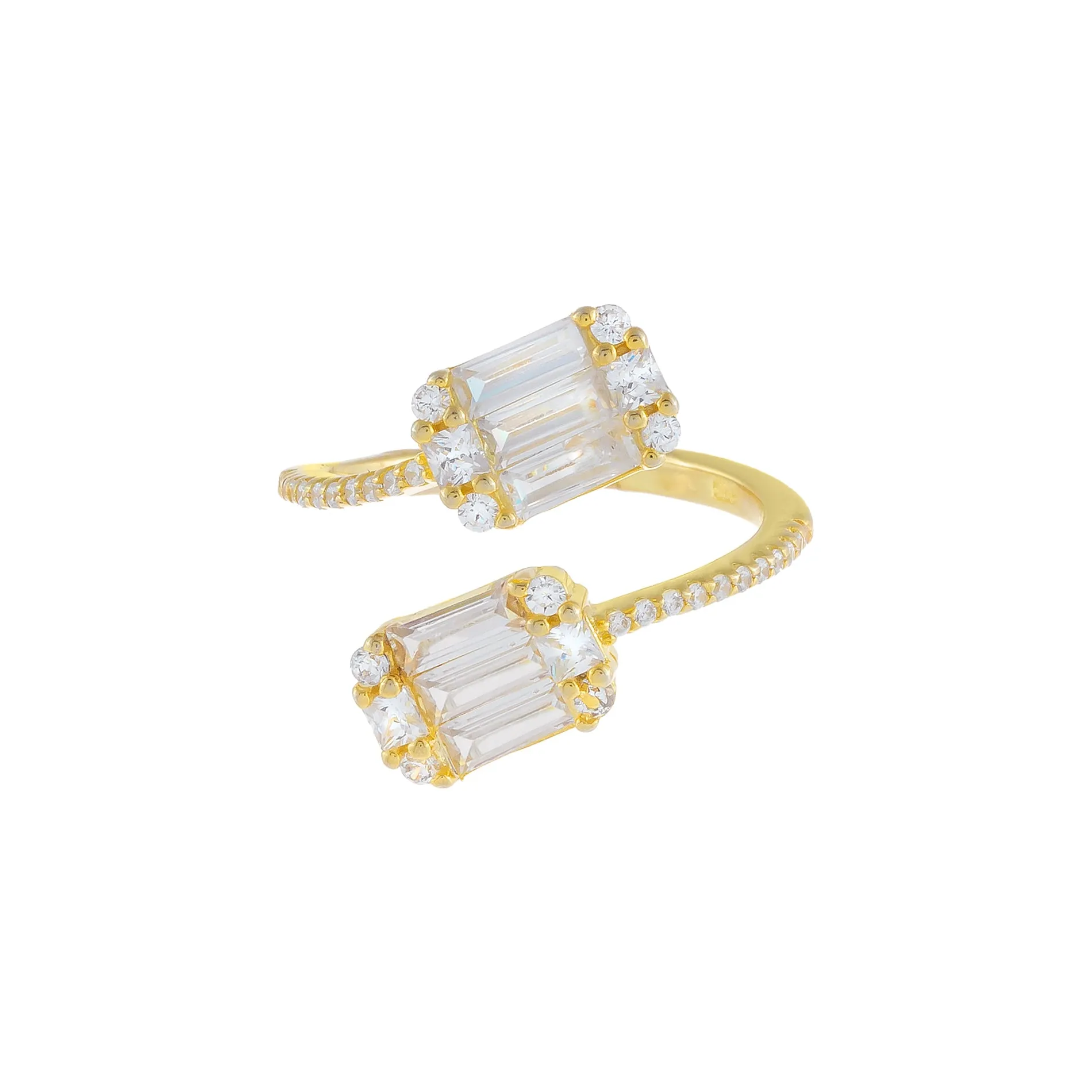 Dainty Baguette Wrap Ring