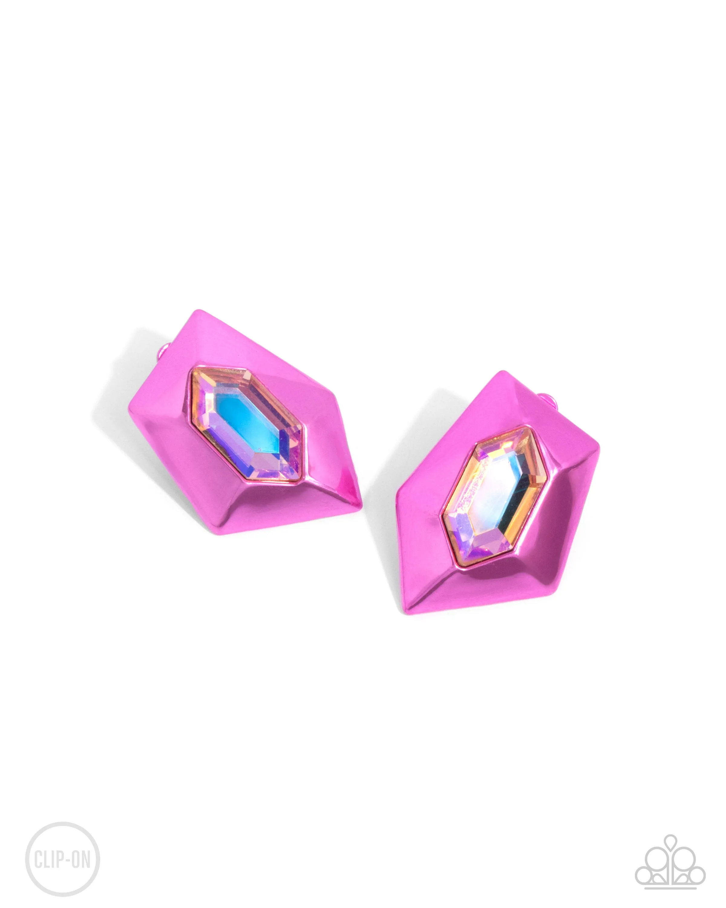 Dauntless Detail - Pink Earrings - Paparazzi Accessories