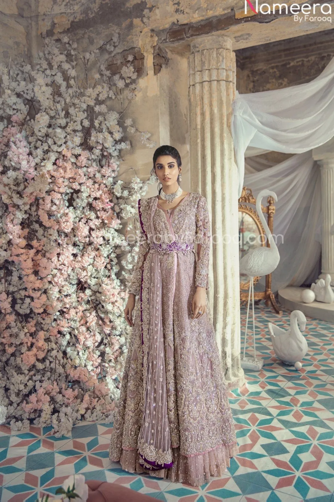 Designer Embroidered Net Lehenga for Wedding #BN891