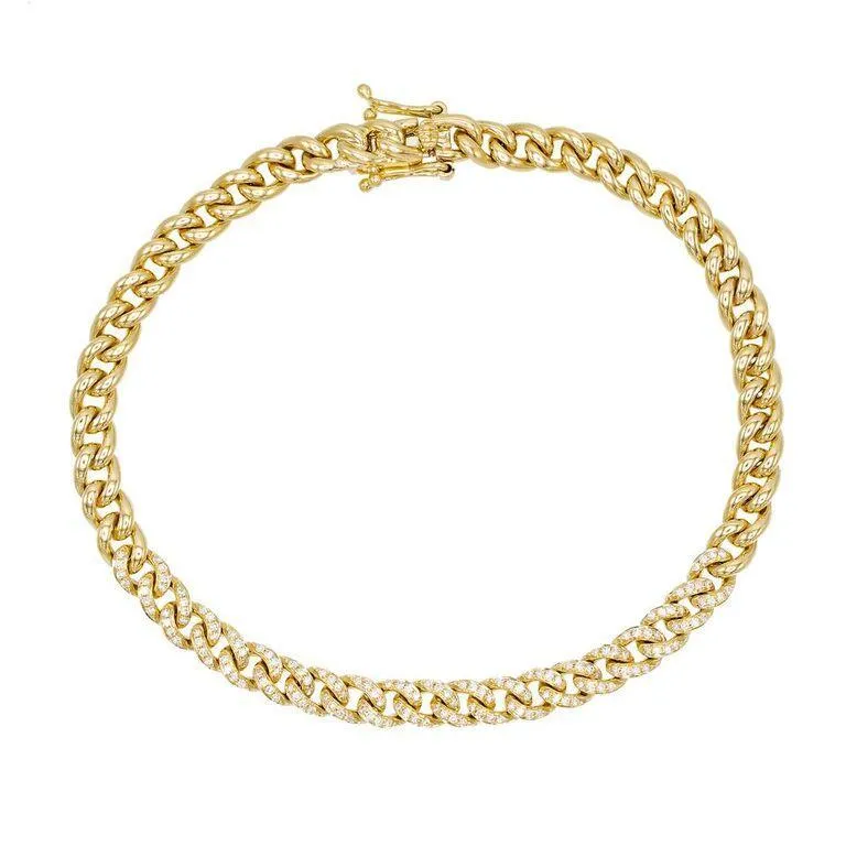 Diamond Cuban Chain Bracelet 14K