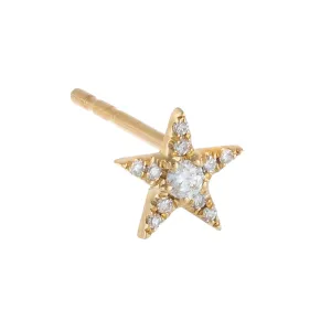 Diamond Star Stud Earring 14K