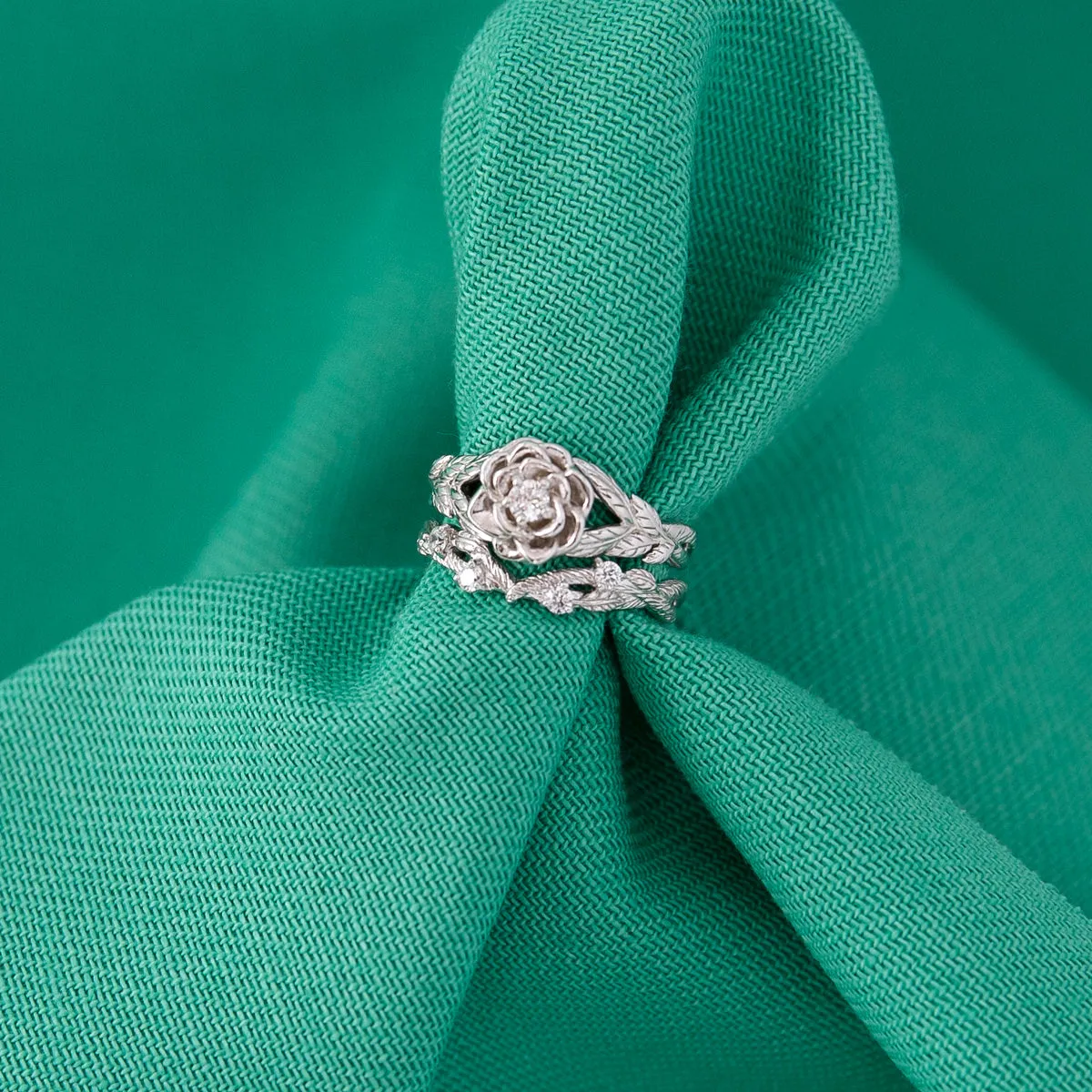 Disney X RockLove DISNEY BEAUTY AND THE BEAST Belle Rose Stacker Rings